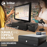 3nStar Compact Cash Drawer 3 bills 4 Coins Size: 3.5" (H) x 9.4" (W) x 11.4" (D) – CD205