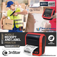 3nStar 80mm (3") Mobile Receipt and Label Printer Bluetooth (PPT305BT) for Android