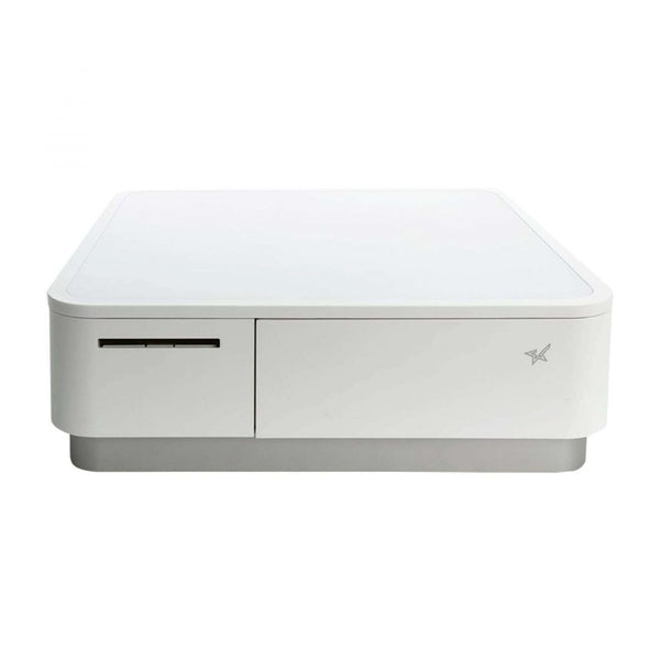 Star Micronics mPOP® Multifunction System White, Integrated Printer & Cash Drawer, USB-C, Bluetooth (MFi), Lightning, Universal Tablet Stand, Int PS