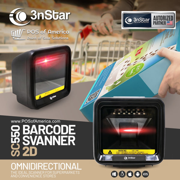 3nStar Hands Free Omni-directional Barcode Scanner 2D (SC550)